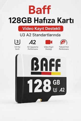 Baff 128 Gb Micro Sd Kart U3 A2 4k Ultra Hd Destekli Yüksek Hızlı Hafıza Kartı Güvenlik Kamerası & Araç Kamerası Uyumlu