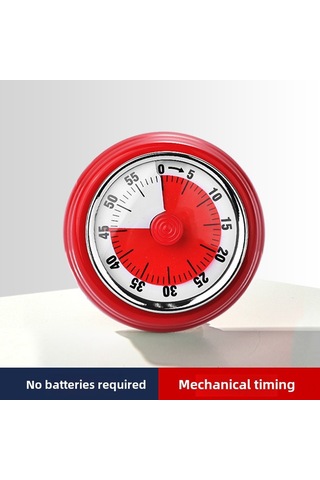 Symbee Stanyum Çelik Mutfak Zamanlayıcı, Magnetlı Mekanik Geri Sayım, Pişirme/öğrenci Zaman Yöneticisi, Kırmızı