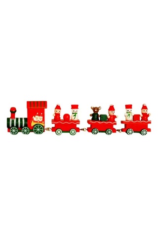 Yılbaşı Dekor Ahşap Süslü Tren