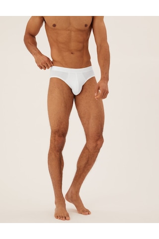 Marks & Spencer Saf Pamuklu 5'li Nefes Alabilir:trade Mark: Slip Külot Seti Beyaz