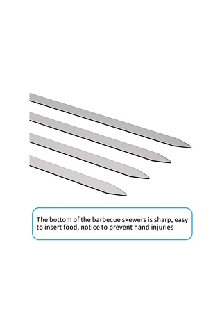 12 Adet Paslanmaz Çelik Kebap, Tekrar Kullanılabilir Kebap Çubukları, Kamp Ateşi Veya Izgara Tavası İçin 50 Cm Kebap