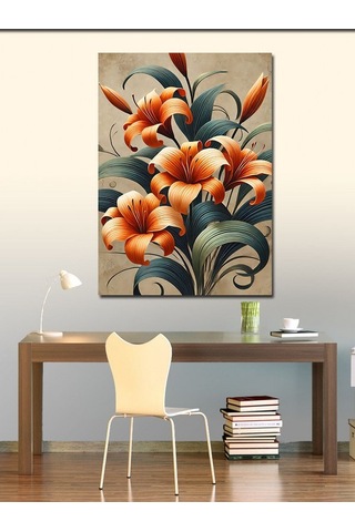 Kanvas Tablo Turuncu Çiçek Bahçesi 50cmx70cm