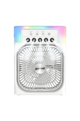 Feny Fn-f65 Beyaz 3 Kademeli Hız Buharlı Ferahlık Rgb Aydınlatma 6&quot Kanat Masaüstü Dahili 1800mah Bataryalı