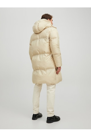 Jack & Jones Jack&jones Oversize Kapüşonlu Uzun Erkek Kışlık Mont - Minimalist Bej