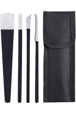 Pedikür Bıçağı Seti, 4 Adet Profesyonel Paslanmaz Çelik Batık Tırnak Bıçağı Aletleri Saklama Çantası Tırnak Bıçakları Ayaklar İçin Tırnak Eti Temizleyici Batık Tırnak Düzeltme Pedikür Aletleri Seti Çok Renkli