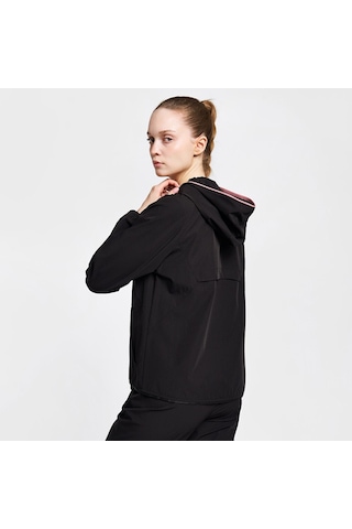 Lescon 26b-2012 Kadın Koşu Fermuarlı Siyah Kapüşonlu Sweatshirt