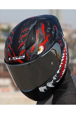 Ls2 Rapıd 2 Race Kaıju Fullface Motosiklet Kaskı Gri Camlı Siyah
