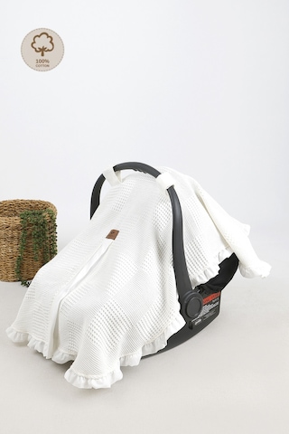 Fırfırlı 2'li Pike Bebek Puset Örtüsü Ve Puset Minderi Ortopedik Bel Destekli