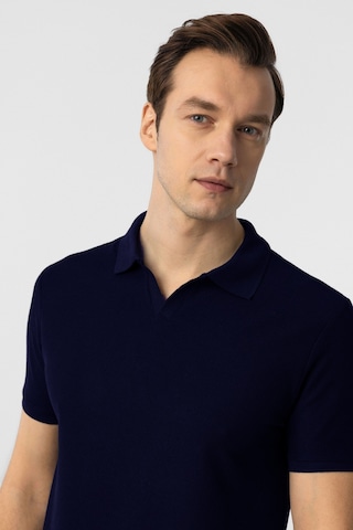 Süvari Regular Waffle Kumaş V Patlı Polo Yaka Nefes Alabilen T-shirt Lacivert