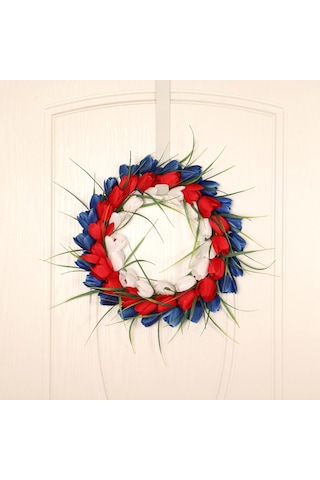 Suntek Çelenk Dal Garland Düğün Kırmızı---beyaz---mavi