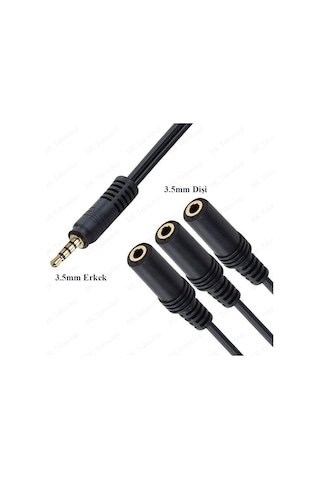 3.5mm 1 Giriş 3 Çıkış Çoklayıcı 5+1 Ses Sistemi Bağlantı Kablosu