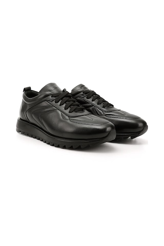 Gönderi(R) Erkek Siyah Hakiki Deri Bağcıklı Sneaker Ddma35431118 Siyah