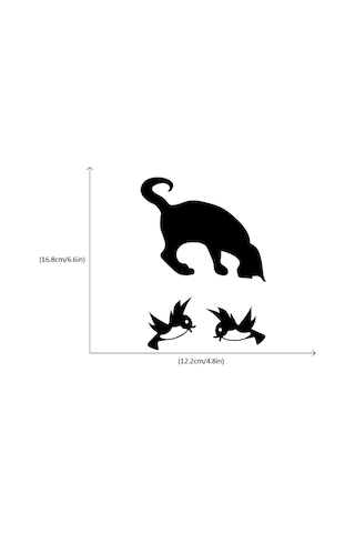 3 Adet Kedi ve Kuşlar Priz Sticker