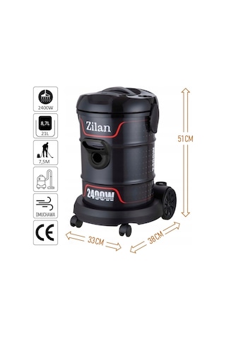 Zilan ZLN2006 2400 W 21 L Profesyonel Elektrikli Torbasız Süpürge
