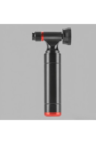Vkemall Bisiklet İçin Co2 Şişirici - Presta Ve Schrader Valfler İçin Uyumlu - Basınç Ölçerli - Taşınabilir - Siyah Gaz Silindiri Dahil Değil