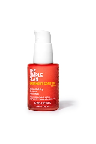 The Simple Plan Breakout Control Serum %5 Azelaik Asit + %1 Salisilik Asit, Yağ Kontrolü Ve Anında Matlık, 30 Ml