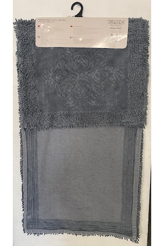 Pamuk Makarna Tufting 2'li Klozet Takımı , Banyo Seti , Damask, A