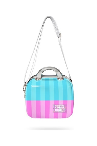 Coral High Renkli Çizgili Omuz Askılı Pc Makyaj Çantası 16904