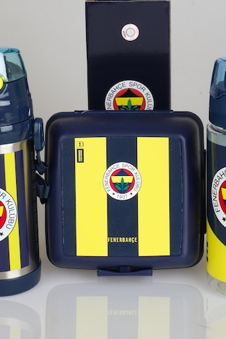 "dekomus Cep Defteri Hediyeli" Lisanslı Fenerbahçe 3'lü Beslenme Seti 500 Ml Çelik Ve Trıtan Matara İle Beslenme Kabı Seti 1907 Ahşap