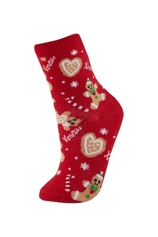 Defacto Kız Çocuk Yılbaşı Temalı 2'li Pamuklu Uzun Çorap B5362A8NSKR1