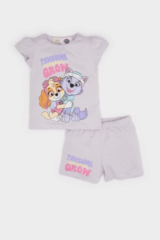 DeFacto Kız Bebek Paw Patrol Pijama Takımı Penye Kısa Kollu Üst Esnek Belli Şort E4647A525HSPR306