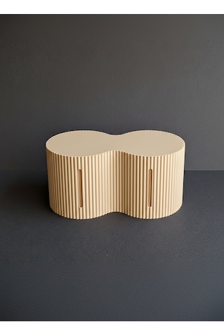 Dekoratif Tuvalet Kağıdı Kutusu 2 Li Rulo Kapasiteli Organizer -14x26x12 Cm Bej