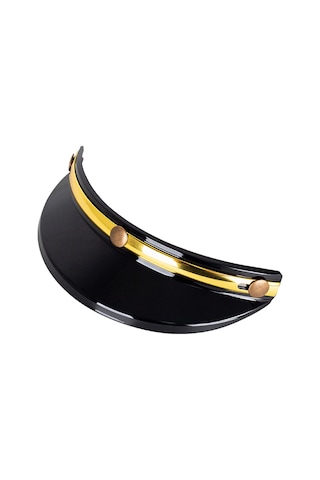 Wezone Motorsiklet Kaskı Üçlü Kilitli Gölge Tapağı - Klasik Stili 3/4 Kasklar İçin Siyah Altın Renkli Pc Malzeme