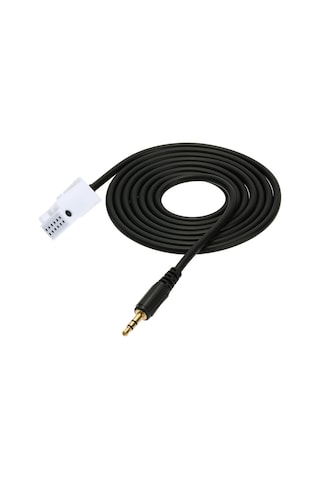 Gajeena Mercedes Aux Kablosu 3.5mm Jack 12 Pin, 144cm Uzunluk, Audio 20/30/50 Aps Uyumlu, Cep Telefonu/mp3 Müzik Bağlantısı, Siyah