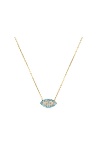 Zirkon Taşlı Pırlanta Montür Göz Desenli Altın Kaplama Gümüş Kol (495721498)