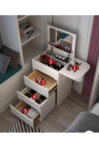Showroomistanbul Sed Mobilya Makyaj Masası Tuvalet Ve Puf 5