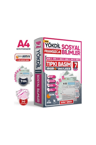 2026 YÖKDİL Fransızca SOSYAL BİLİMLER ÖSYM Çıkmış Soru Tıpkı Basım 7li Deneme Paketi