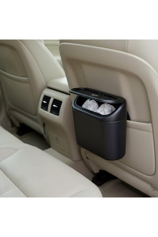 Orret Home Araç İçi Asılabilir Mini Çöp Kovası Otomatik Kapaklı, Koltuk Arkasına Asılabilir Pratik Oto Çöp Kutusu, Plastik Araç İçi Çöp Kovası, Araba Düzenleyici 6998