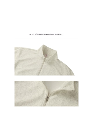 Sonbahar/kış Dik Yaka Hırka Fermuarlı Günlük Ceket Gri