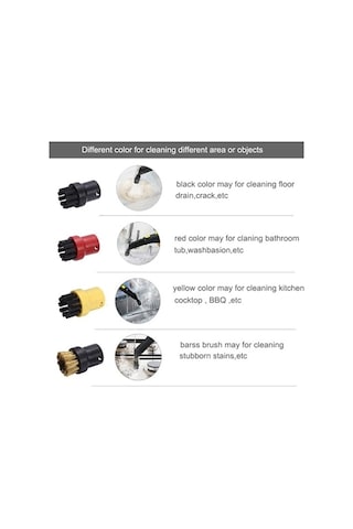 Yuvarlak Fırça Karcher Sc1 Sc2 Sc3 Sc4 Uyumlu Düz Fırça Başlığı Buharlı Temizleyici Süpürge Için Büyük Yuvarlak Fırça Temizleme Fırçası