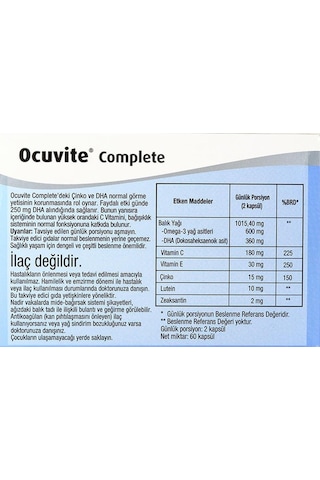 Ocuvite Complete 60 Kapsül 2 Adet