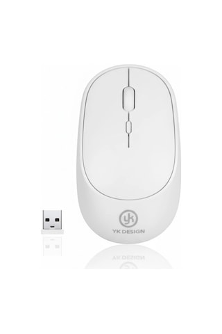 Beyaz Renkli Ergonomik Sessiz Kablosuz Mouse Usb Alıcılı, Ofis Ve Oyun İçin Konforlu Bilgisayar Faresi Ms6310 Diğer