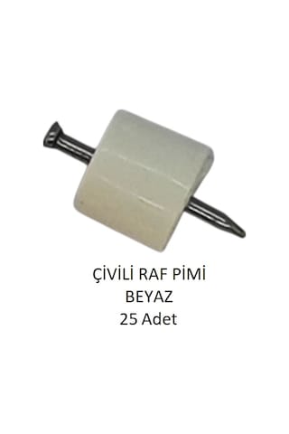 Çivili Raf Pimi Beyaz 25 Adet Beyaz
