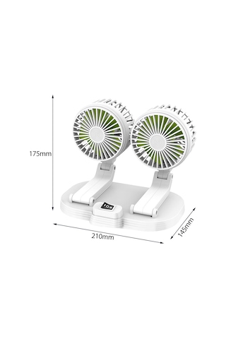 Suofeng 360 Dönebilen Çift Başlı Usb Araç Fanı, Güçlü Rüzgar İle Ev/ofis/araç İçin Taşınabilir Soğutucu