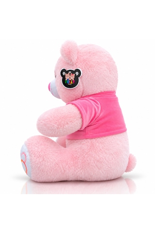 Ayıcık Elbiseli Ayıcık Yeni Seri Renkli 60cm - I Love You & Hediyelik Ayıcık Peluş Oyuncak Açık Pembe
