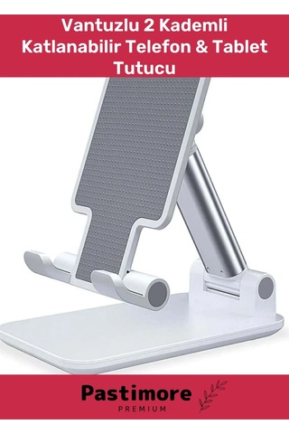 Deluxe Serisi Profesyonel Tablet Telefon Tutucu Stand 2 Kademeli Uzunluk Beyaz