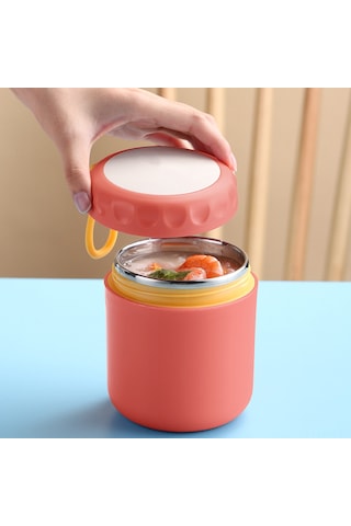 Youtek Portatif 304 Paslanmaz Çelik Isı Saklama Kasesi - Çalışanlar İçin Mini Yemek/çorba Depolama Kutusu, Seyahat Ve Ofis Uygun, Leakproof Kapaklı Pembe