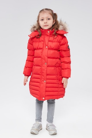 Benitto Kids Benittokids Kız Çocuk Natürel Kürklü Kaban 51301-Kırmızı