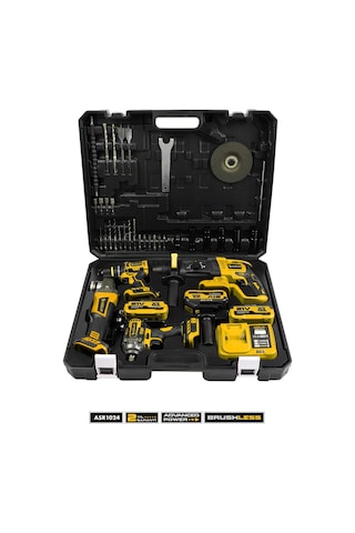 Assur Profesyonel 21V Akülü Kırıcı Delici Hilti & Taşlama & Matkap & Somun Sıkma Sökme 4'lü Set - 1650