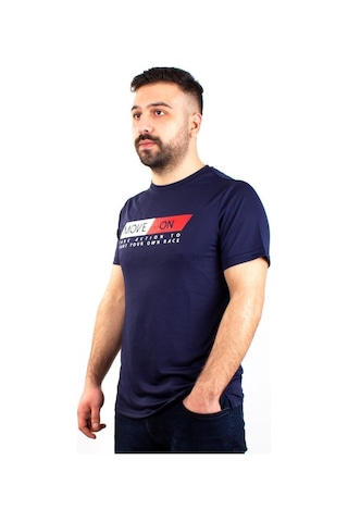 Kinetix Sn-225 Neck Lacivert Günlük Erkek Bisiklet Yaka Tişört