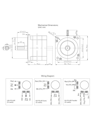 M1343020 Nema 34 Step Motor 4,40nm 5,6a