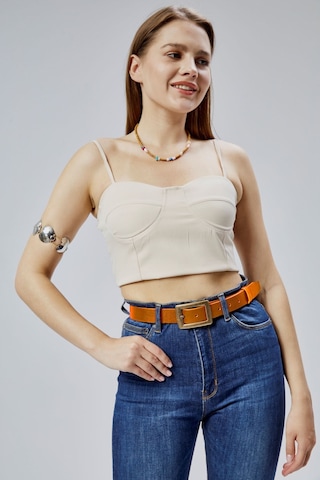 %100 Hakiki Deri Antik Sarı Tokalı Kadın Kemeri 3cm Taba