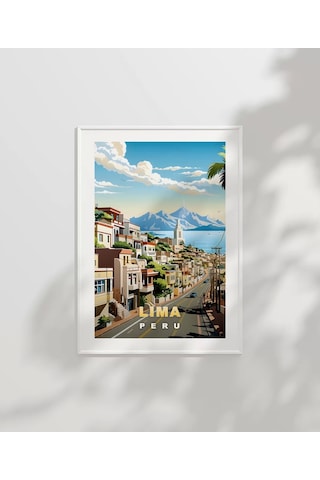 Çerçevesiz Poster Tropikal Lima Sokakları Dekoratif