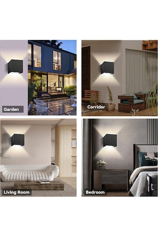 Led Su Geçirmez/su Geçirmez Değil Duvar Lambaları 6w 12w Duvar Işıkları Ev Bahçe Otu Odası Ac85-265v Dış Aydınlatma Aplik 56518770 Siyah