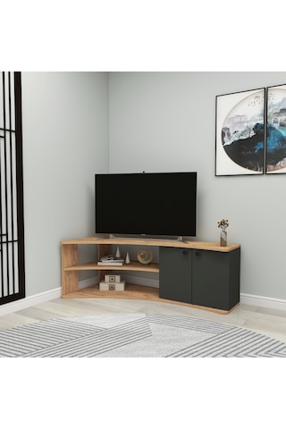 Arnetti Termera Köşe Televizyon Ünitesi Atlantik Çam Antrasit