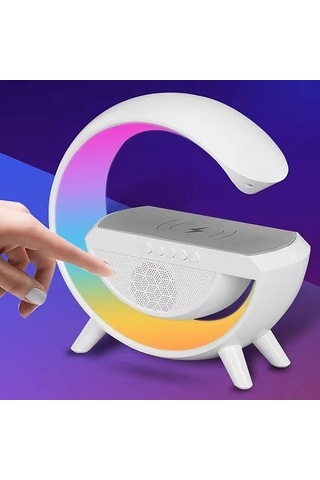 Kenpazar Bluetooth Hoparlörlü Kablosuz Şarj Özellikli Masa Lambası Gece Lambası Çok Renkli
